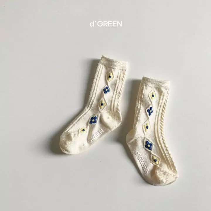 Digreen - Korean Children Fashion - #designkidswear - Flower Socks [set of 3] - 7