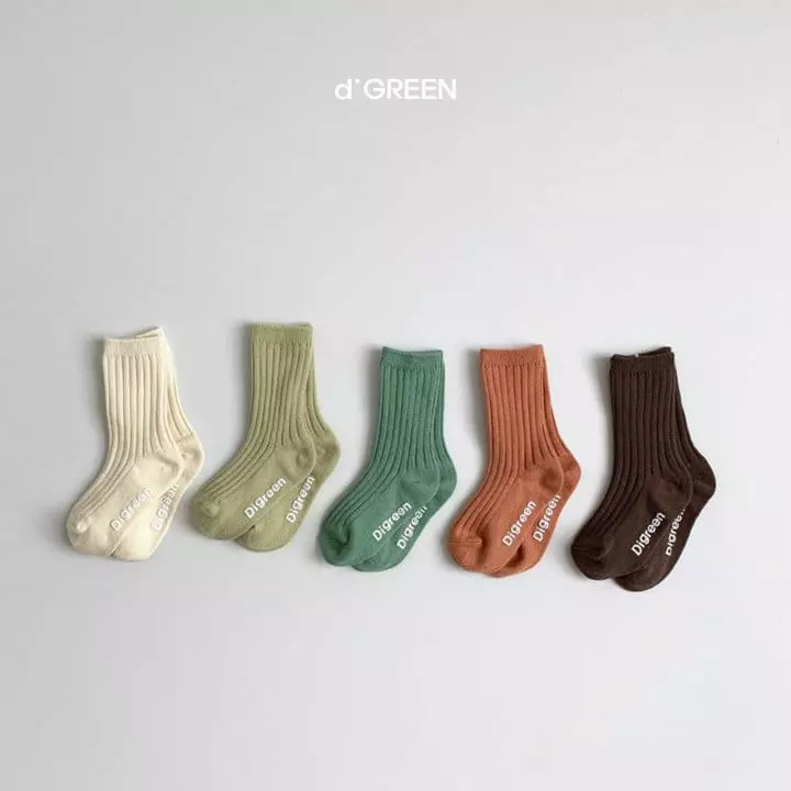 Digreen - Korean Children Fashion - #designkidswear - Pistachio Socks [set of 5] - 5