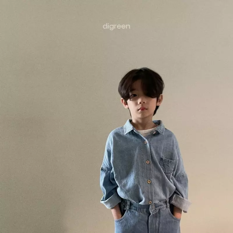 Digreen - Korean Children Fashion - #designkidswear - Denim Shirt - 2