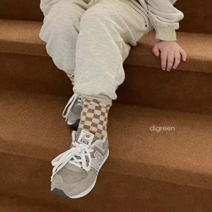 Digreen - Korean Children Fashion - #discoveringself - Checker Board Socks [set of 3]
