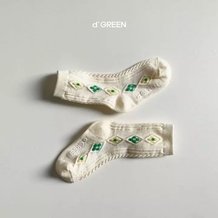 Digreen - Korean Children Fashion - #discoveringself - Flower Socks [set of 3] - 8