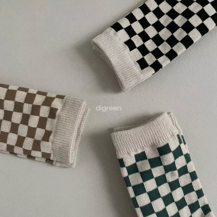 Digreen - Korean Children Fashion - #fashionkids - Checker Board Socks [set of 3] - 2