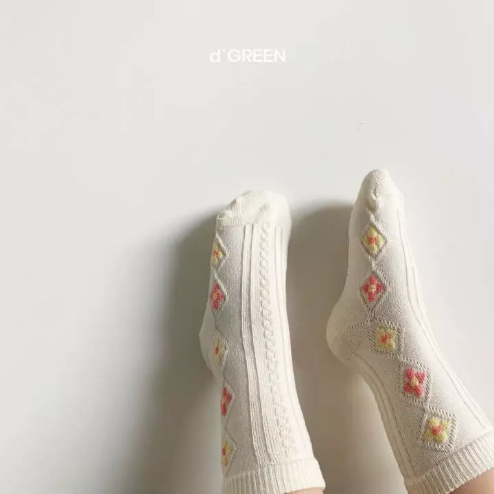 Digreen - Korean Children Fashion - #fashionkids - Flower Socks [set of 3] - 9