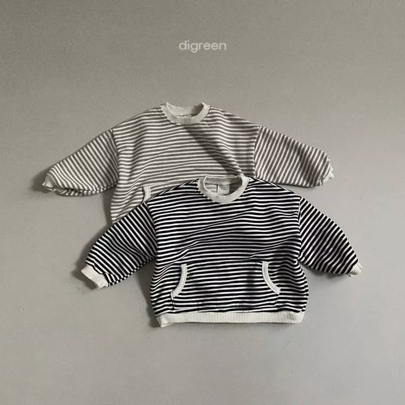 Digreen - Korean Children Fashion - #fashionkids - Stripes Piping Sweatshirt - 10