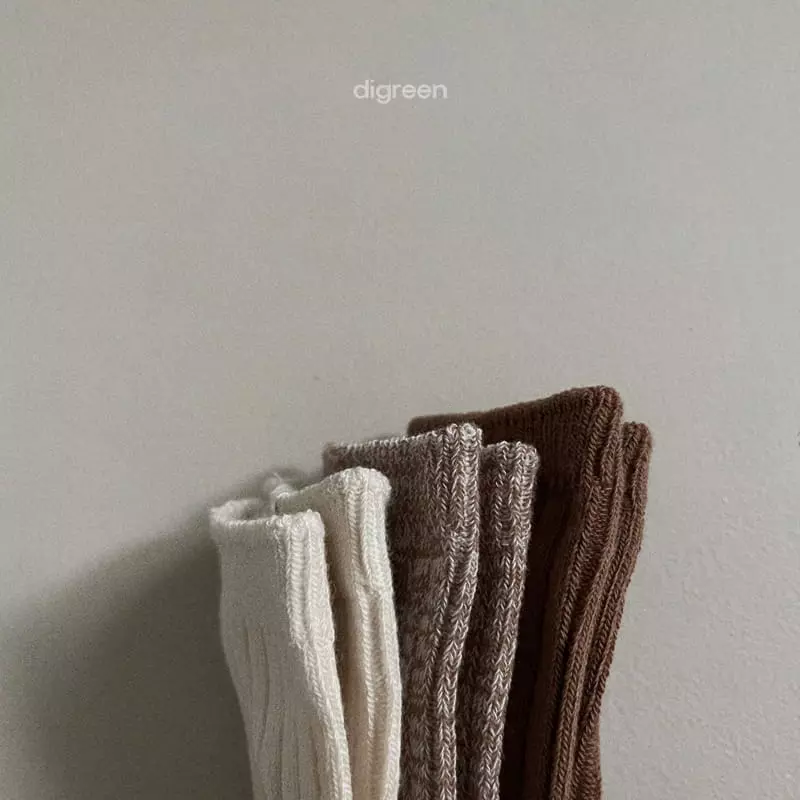 Digreen - Korean Children Fashion - #kidzfashiontrend - Ever Beige Socks [set of 3] - 8
