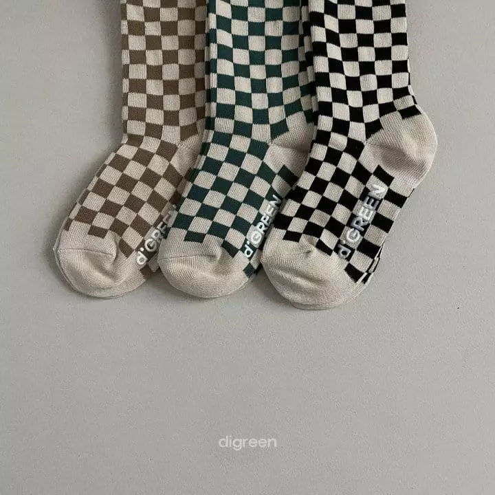 Digreen - Korean Children Fashion - #kidzfashiontrend - Checker Board Socks [set of 3] - 5