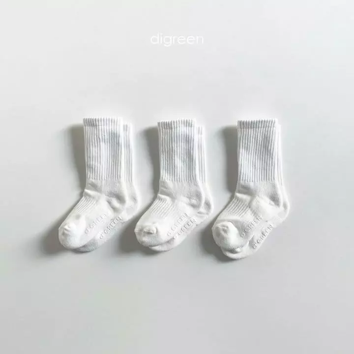Digreen - Korean Children Fashion - #kidzfashiontrend - Stamdard Socks [set of 3] - 2