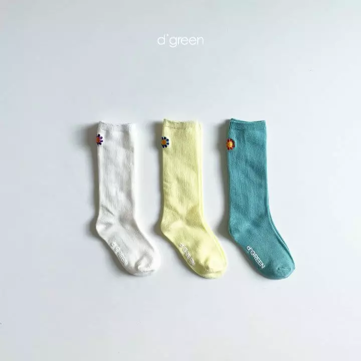 Digreen - Korean Children Fashion - #littlefashionista - Garden Socks [set of 3] - 5