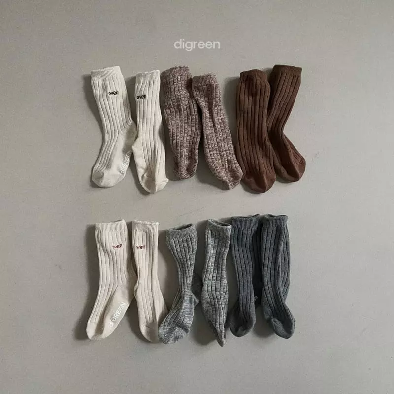 Digreen - Korean Children Fashion - #minifashionista - Ever Gray Socks [set of 3] - 11