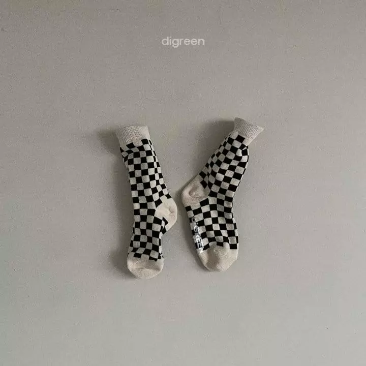 Digreen - Korean Children Fashion - #minifashionista - Checker Board Socks [set of 3] - 9