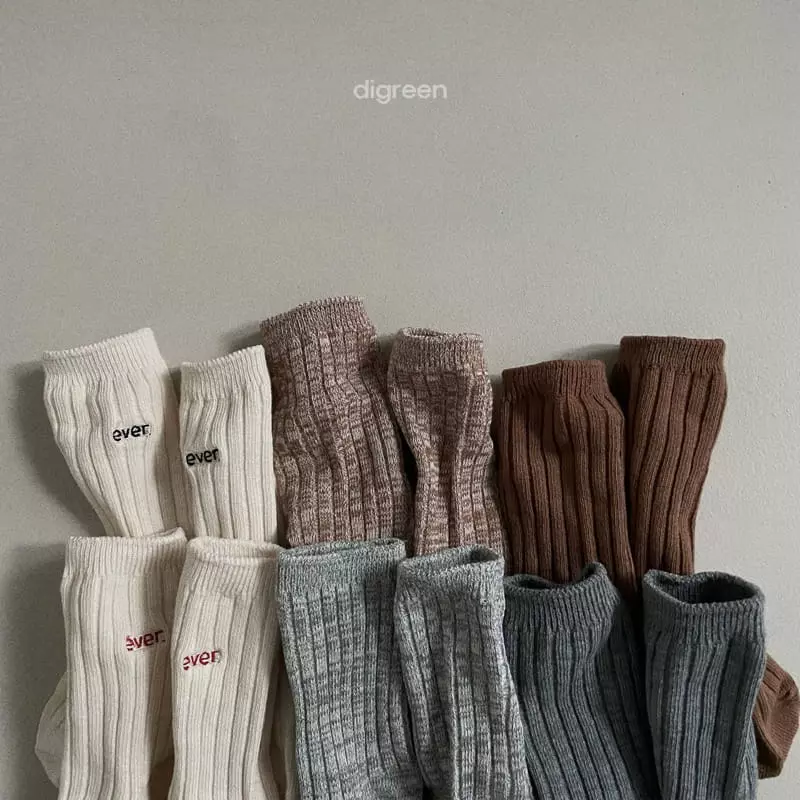 Digreen - Korean Children Fashion - #prettylittlegirls - Ever Gray Socks [set of 3] - 12
