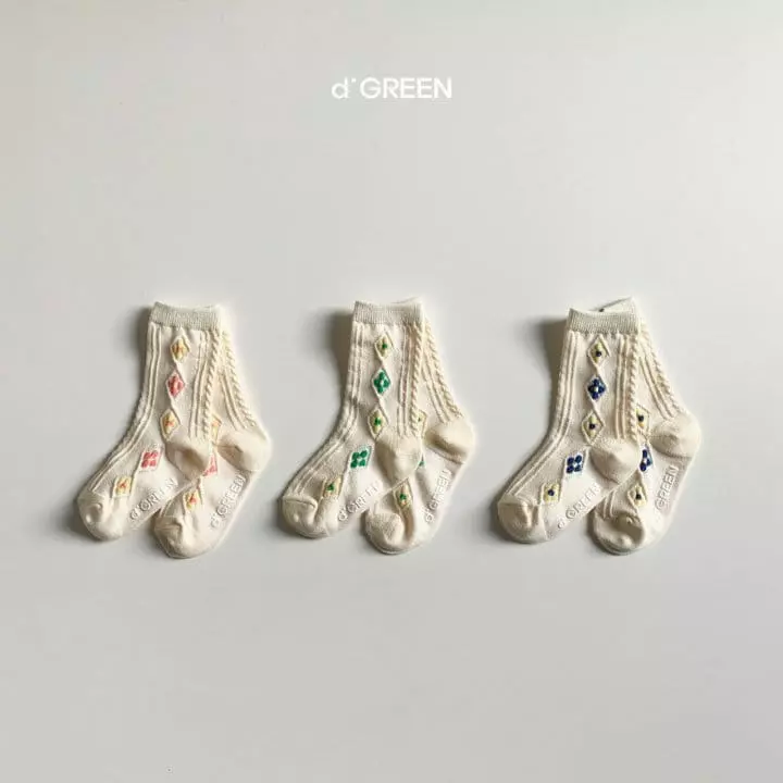 Digreen - Korean Children Fashion - #toddlerclothing - Flower Socks [set of 3] - 4