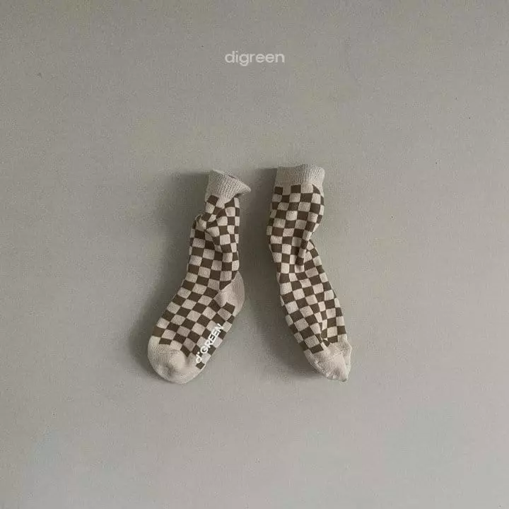 Digreen - Korean Children Fashion - #todddlerfashion - Checker Board Socks [set of 3] - 11