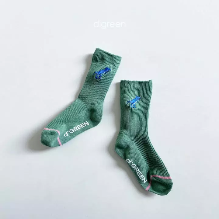Digreen - Korean Children Fashion - #todddlerfashion - Dino Socks [set of 3] - 7