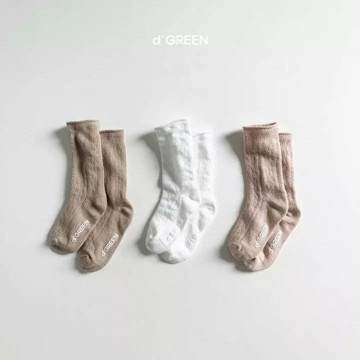 Digreen - Korean Children Fashion - #todddlerfashion - Floral Socks [set of 3] - 5