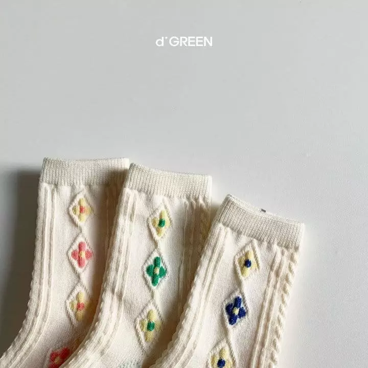 Digreen - Korean Children Fashion - #todddlerfashion - Flower Socks [set of 3] - 2