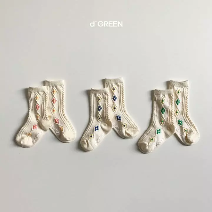Digreen - Korean Children Fashion - #toddlerclothing - Flower Socks [set of 3] - 3
