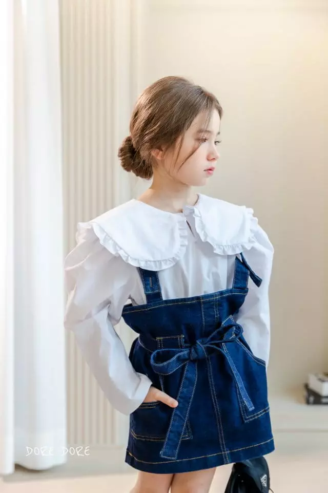 Dore Dore - Korean Children Fashion - #childrensboutique - Ribbon Dungarees Mini One-piece - 10