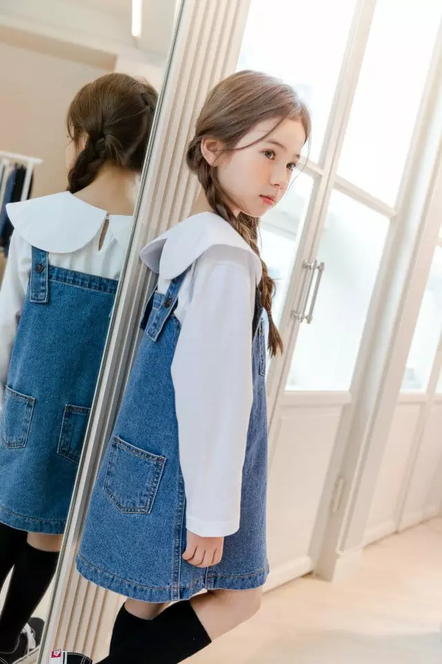 Dore Dore - Korean Children Fashion - #childrensboutique - Two Ways Denim One-piece - 9