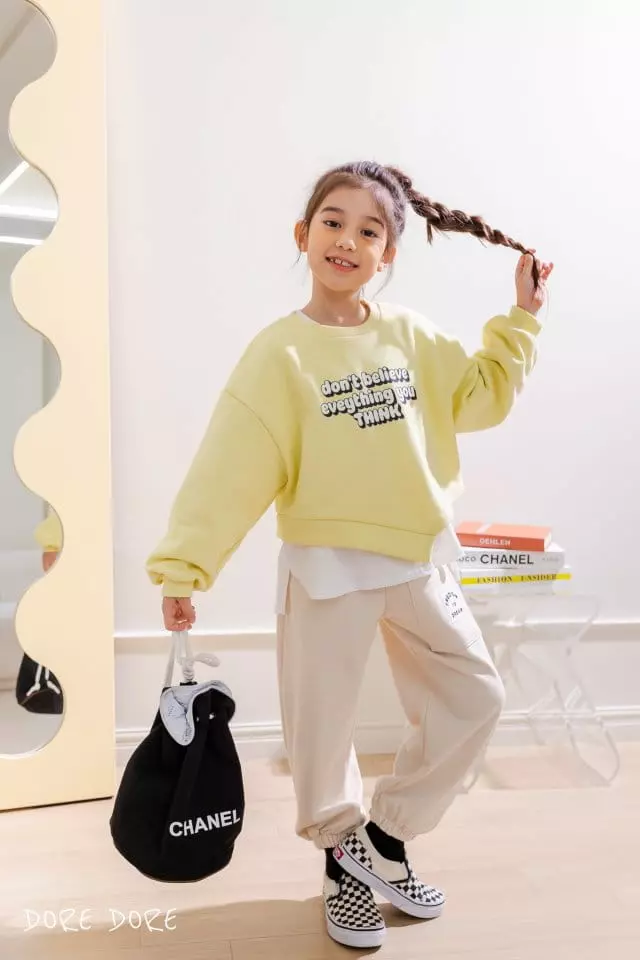 Dore Dore - Korean Children Fashion - #childrensboutique - Unbalance Crop Sweatshirt