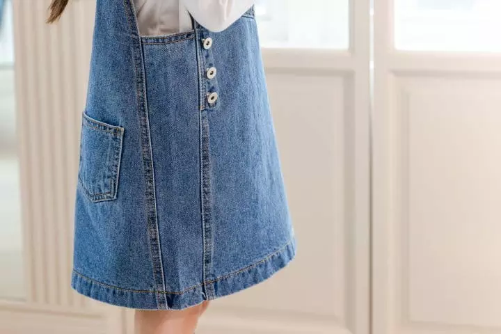 Dore Dore - Korean Children Fashion - #discoveringself - Two Ways Denim One-piece - 11