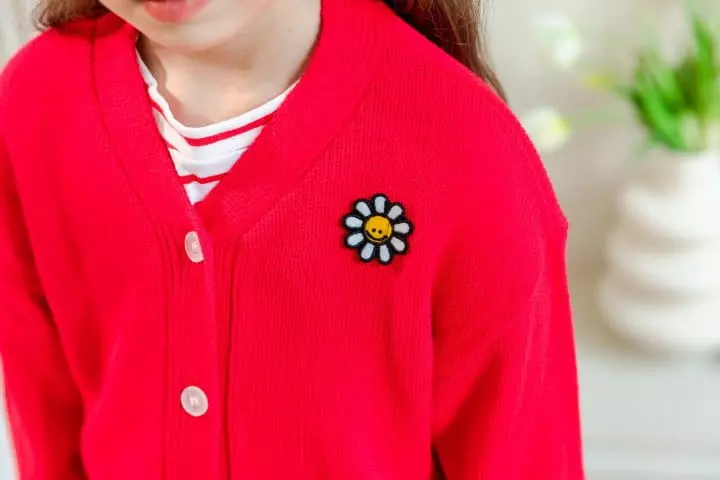Dore Dore - Korean Children Fashion - #designkidswear - Flower Wapean Knit Cardigan - 4