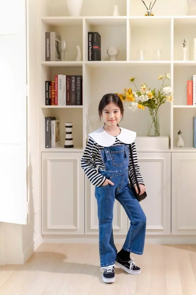 Dore Dore - Korean Children Fashion - #fashionkids - Falling Dungarees Jeans - 11