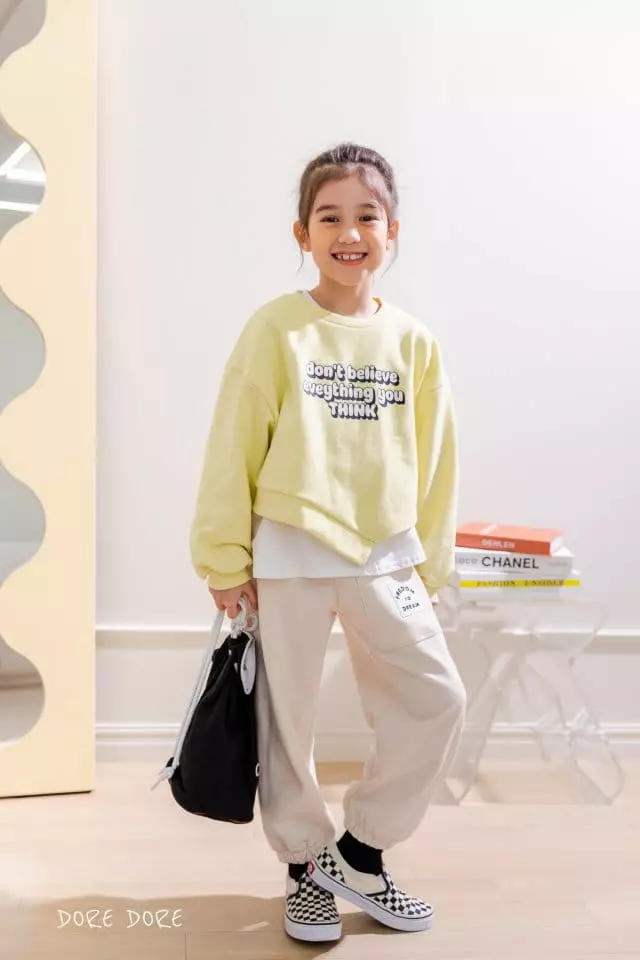 Dore Dore - Korean Children Fashion - #discoveringself - Unbalance Crop Sweatshirt - 4