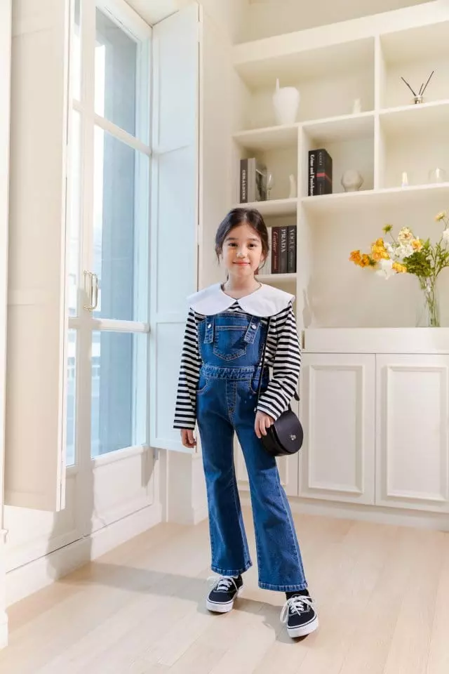 Dore Dore - Korean Children Fashion - #kidsshorts - Falling Dungarees Jeans - 12