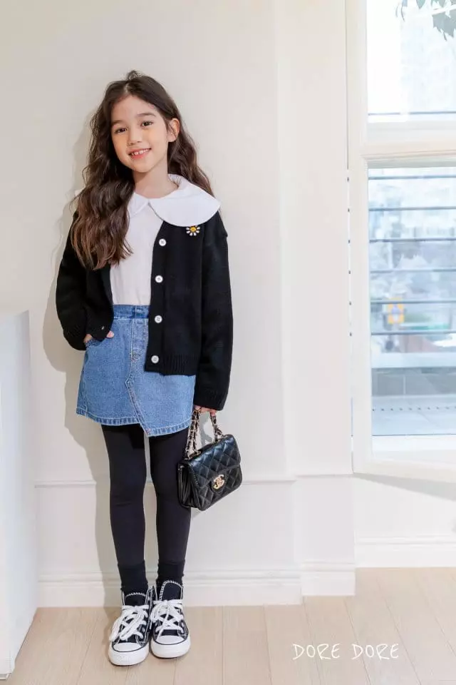 Dore Dore - Korean Children Fashion - #kidsshorts - Flower Wapean Knit Cardigan - 6