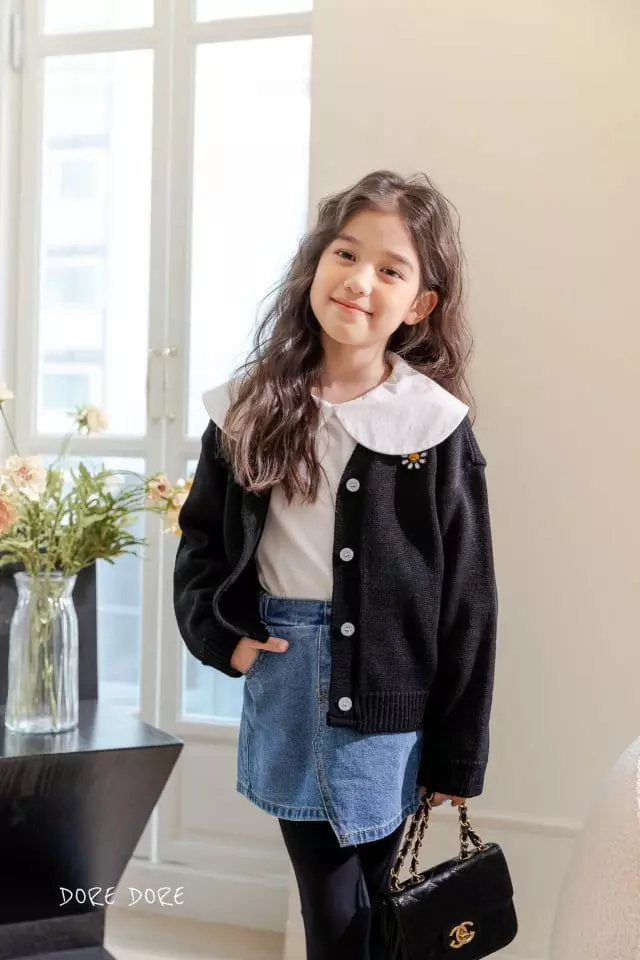 Dore Dore - Korean Children Fashion - #kidsstore - Flower Wapean Knit Cardigan - 7