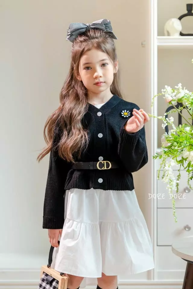 Dore Dore - Korean Children Fashion - #littlefashionista - Flower Wapean Knit Cardigan - 10