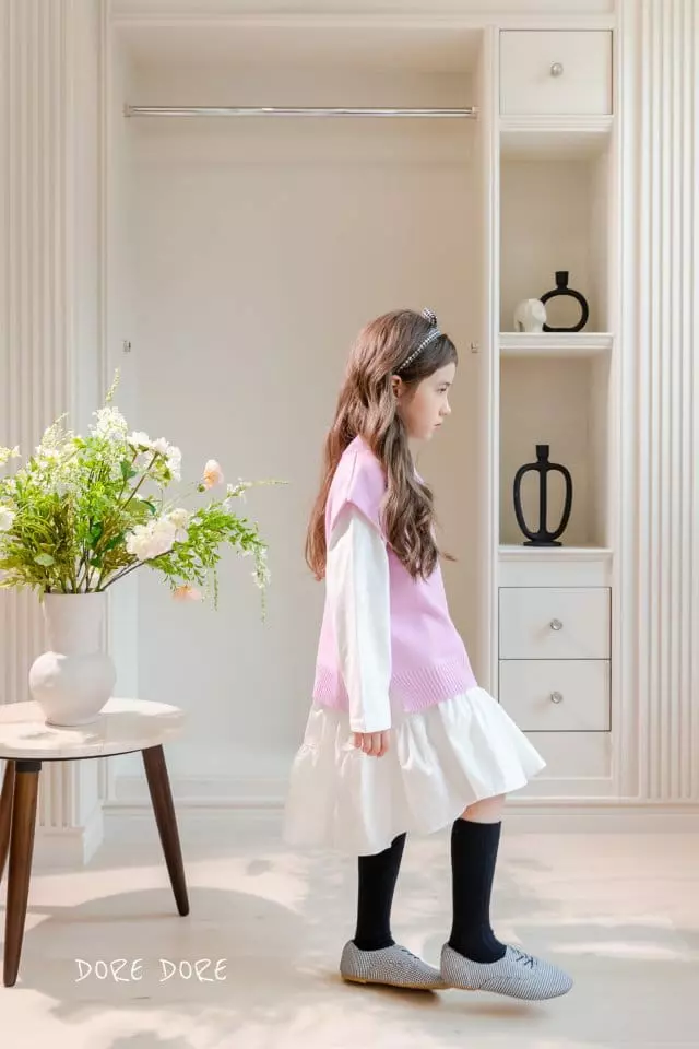 Dore Dore - Korean Children Fashion - #littlefashionista - Unbalance Can Can  One-piece - 8