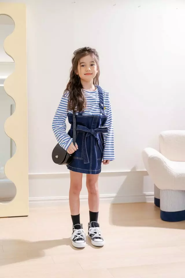 Dore Dore - Korean Children Fashion - #magicofchildhood - Ribbon Dungarees Mini One-piece - 3