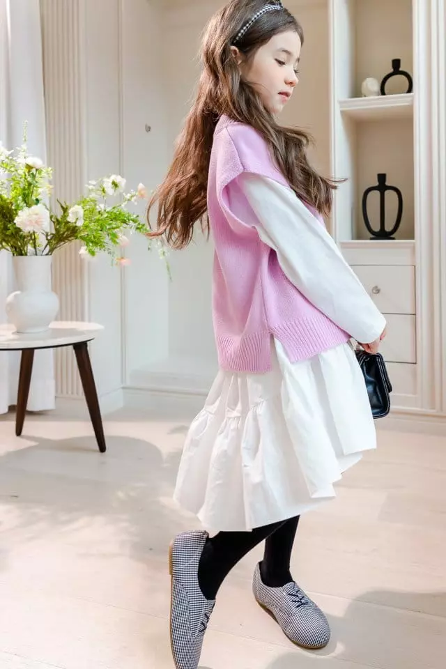Dore Dore - Korean Children Fashion - #minifashionista - Unbalance Can Can  One-piece - 10