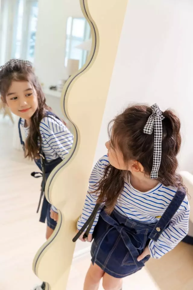 Dore Dore - Korean Children Fashion - #todddlerfashion - Ribbon Dungarees Mini One-piece - 6