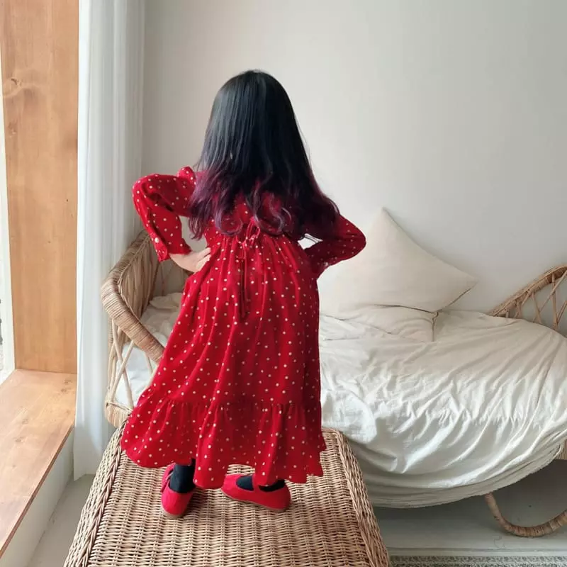 Eugenie Candies - Korean Children Fashion - #Kfashion4kids - Dot Lene One-piece - 2
