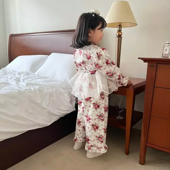 Eugenie Candies - Korean Children Fashion - #discoveringself - Flower Top Bottom Set - 4