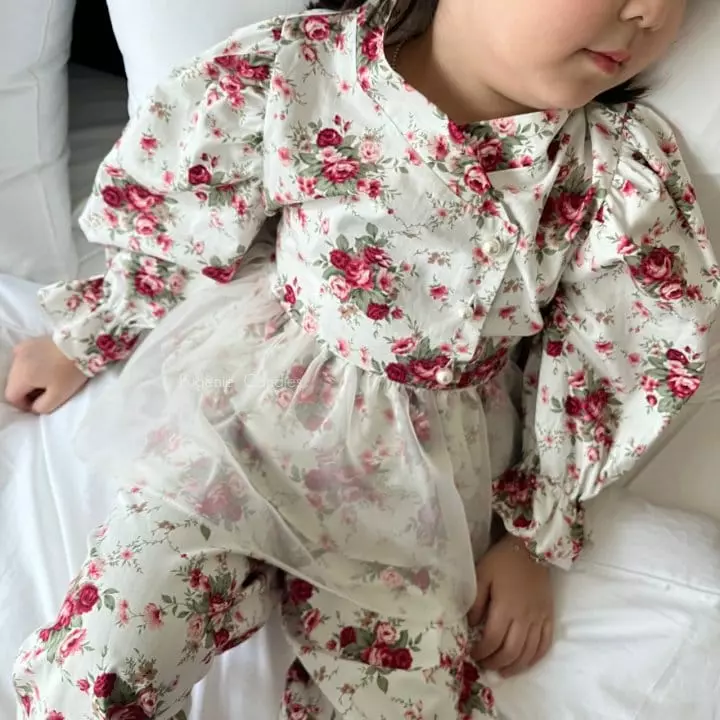 Eugenie Candies - Korean Children Fashion - #kidsshorts - Flower Top Bottom Set - 5
