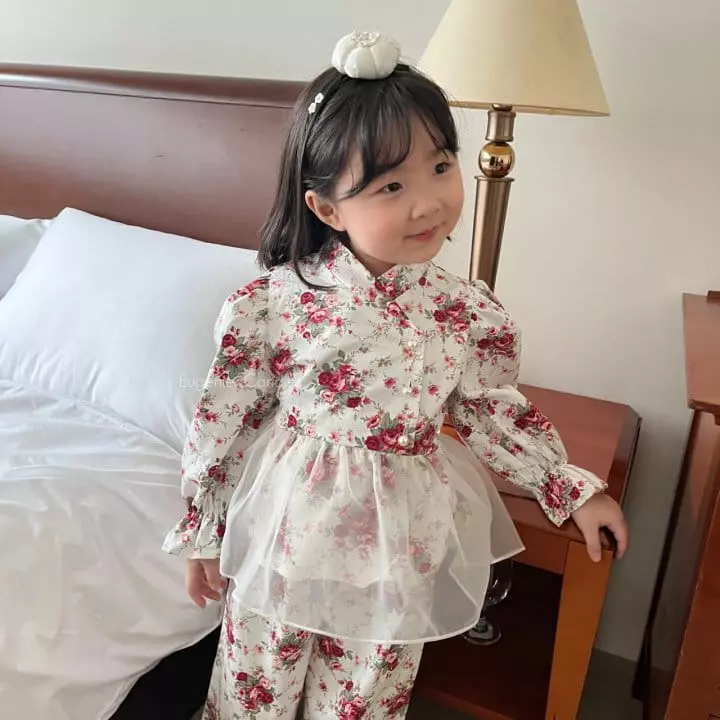 Eugenie Candies - Korean Children Fashion - #kidzfashiontrend - Flower Top Bottom Set - 7