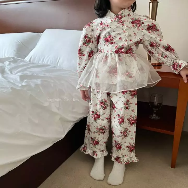 Eugenie Candies - Korean Children Fashion - #minifashionista - Flower Top Bottom Set - 11