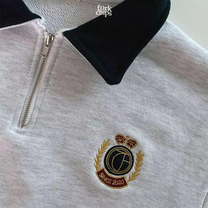 Fork Chips - Korean Children Fashion - #childofig - School Half Zip-up Sweatshirt - 6