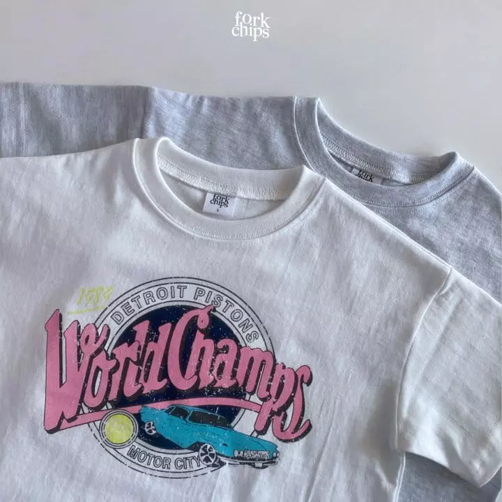 Fork Chips - Korean Children Fashion - #stylishchildhood - World Short Sleeves Tee - 4
