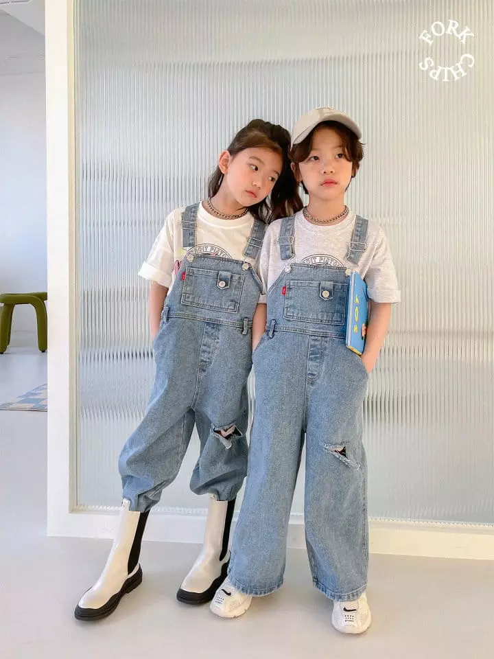 Fork Chips - Korean Children Fashion - #childofig - River Denim Dungarees - 12