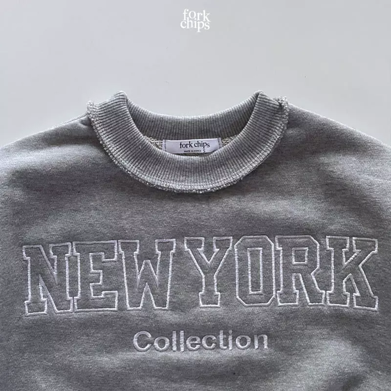 Fork Chips - Korean Children Fashion - #childofig - New York Embroidery Sweatshirt - 8