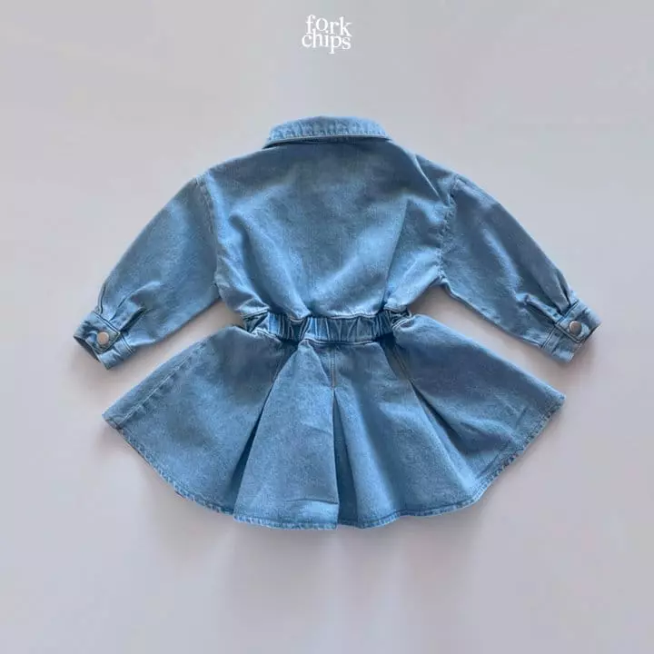 Fork Chips - Korean Children Fashion - #designkidswear - Mad Denim One-piece