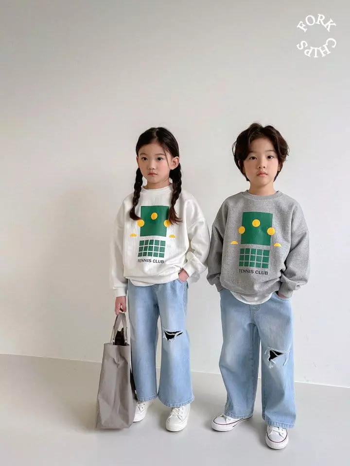 Fork Chips - Korean Children Fashion - #discoveringself - Tennis Club Sweatshirt - 12