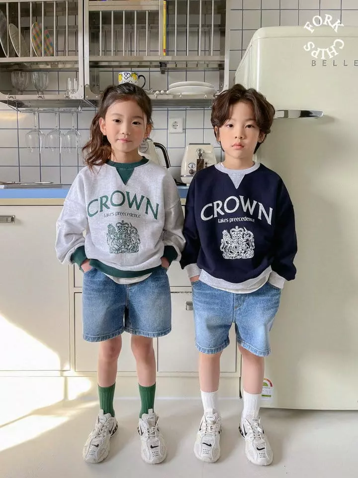 Fork Chips - Korean Children Fashion - #fashionkids - Crown Sweatshirt - 9