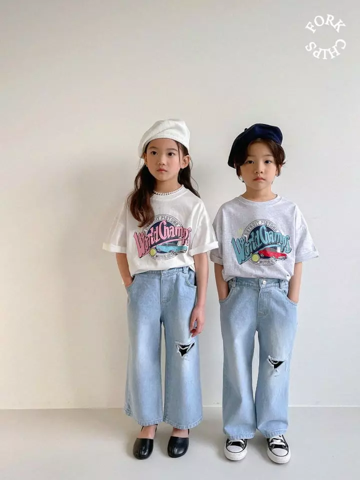 Fork Chips - Korean Children Fashion - #fashionkids - World Short Sleeves Tee - 8
