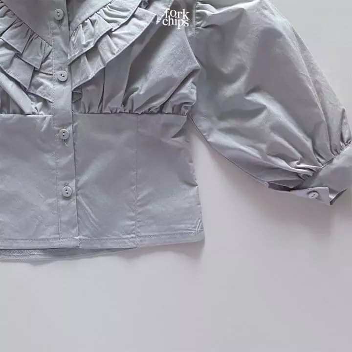 Fork Chips - Korean Children Fashion - #fashionkids - Dart Frill Blouse - 5